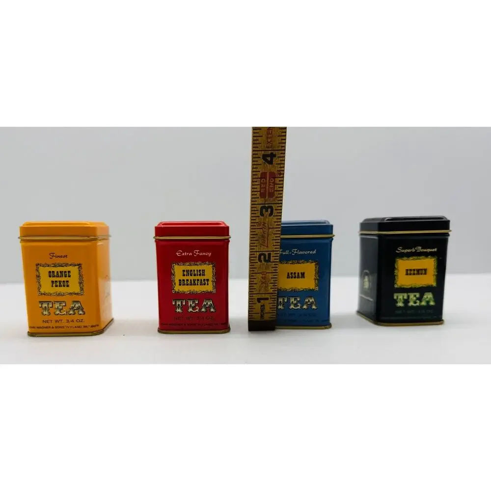 Vintage John Wagner Tea Tins | Retro Kitchen Decor, European Tea Shop Styling